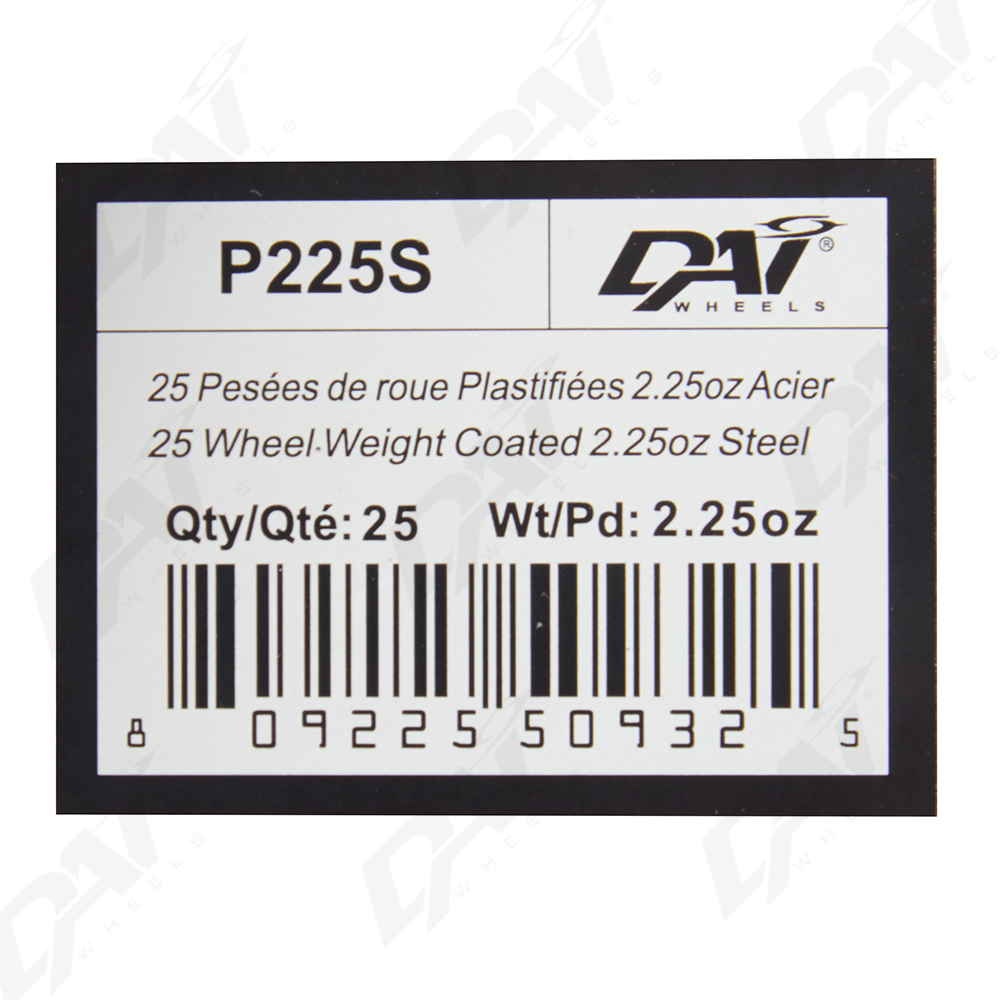 25 PESEES DE ROUE PLAST 2.25OZ