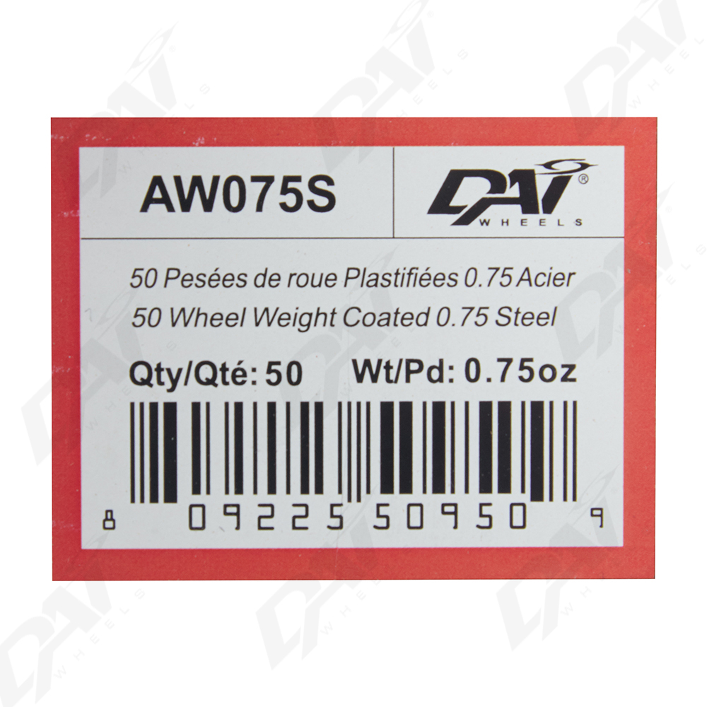 50 PESEES DE ROUE PLAST 0.75