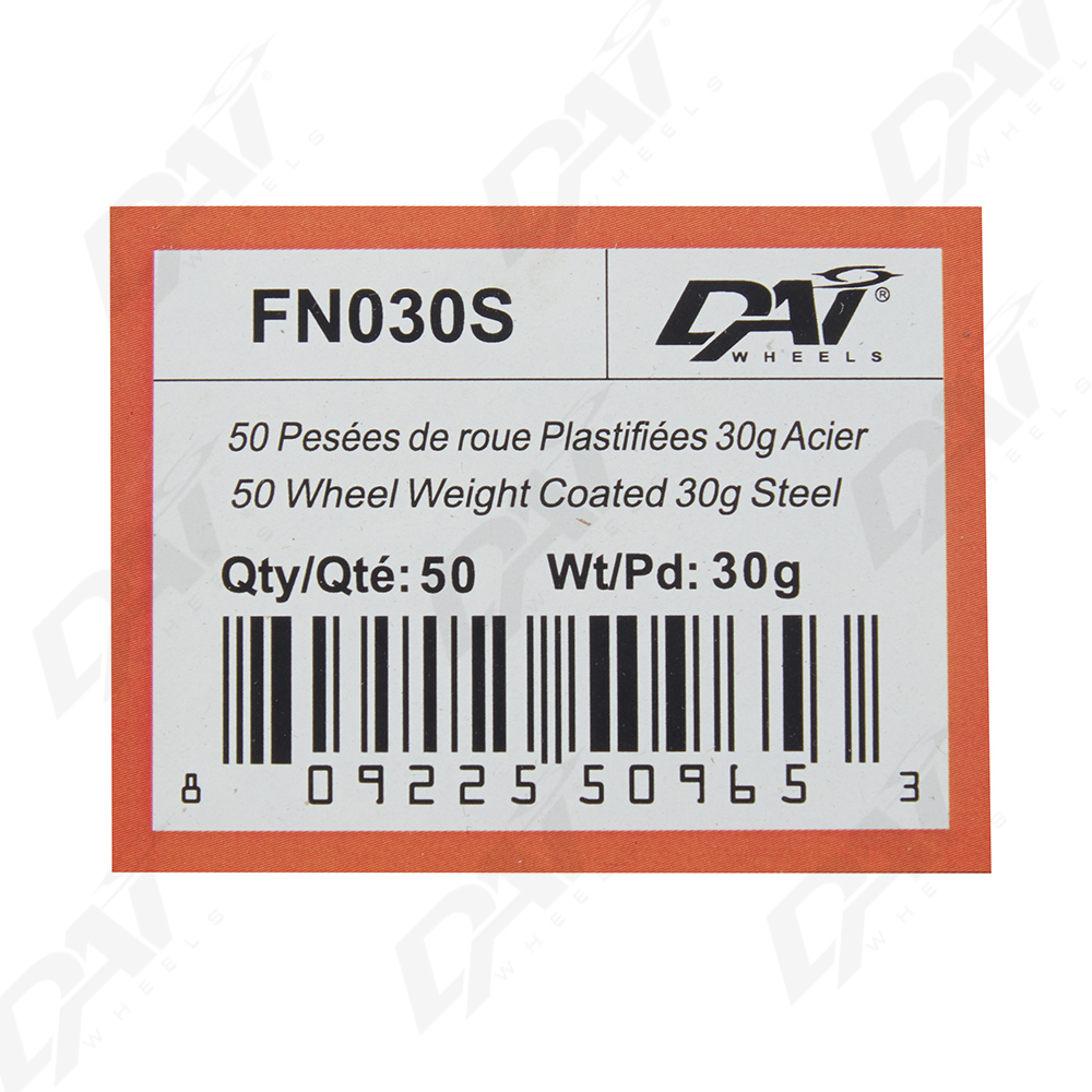 25 PESEES DE ROUE PLAST 30G