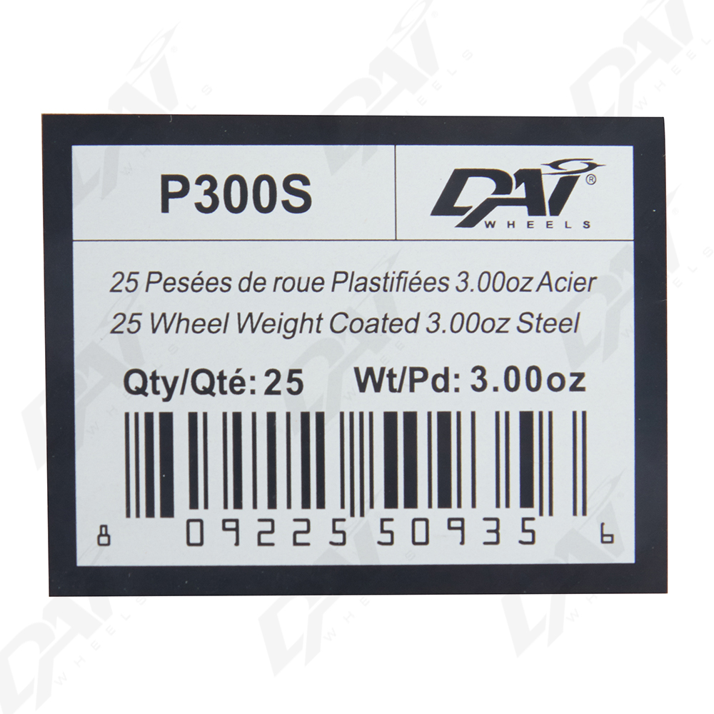 25 PESEES DE ROUE PLAST 3.00OZ