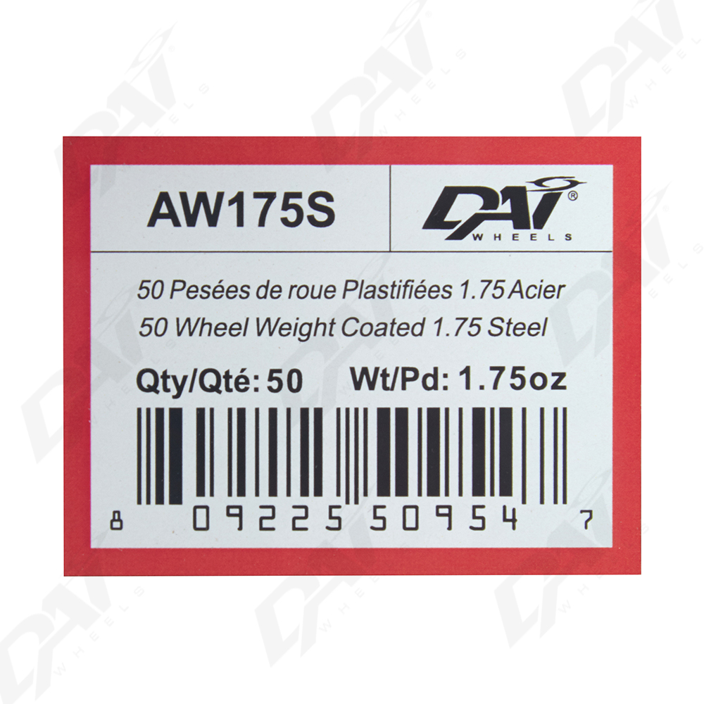 25 PESEES DE ROUE PLAST 1.75