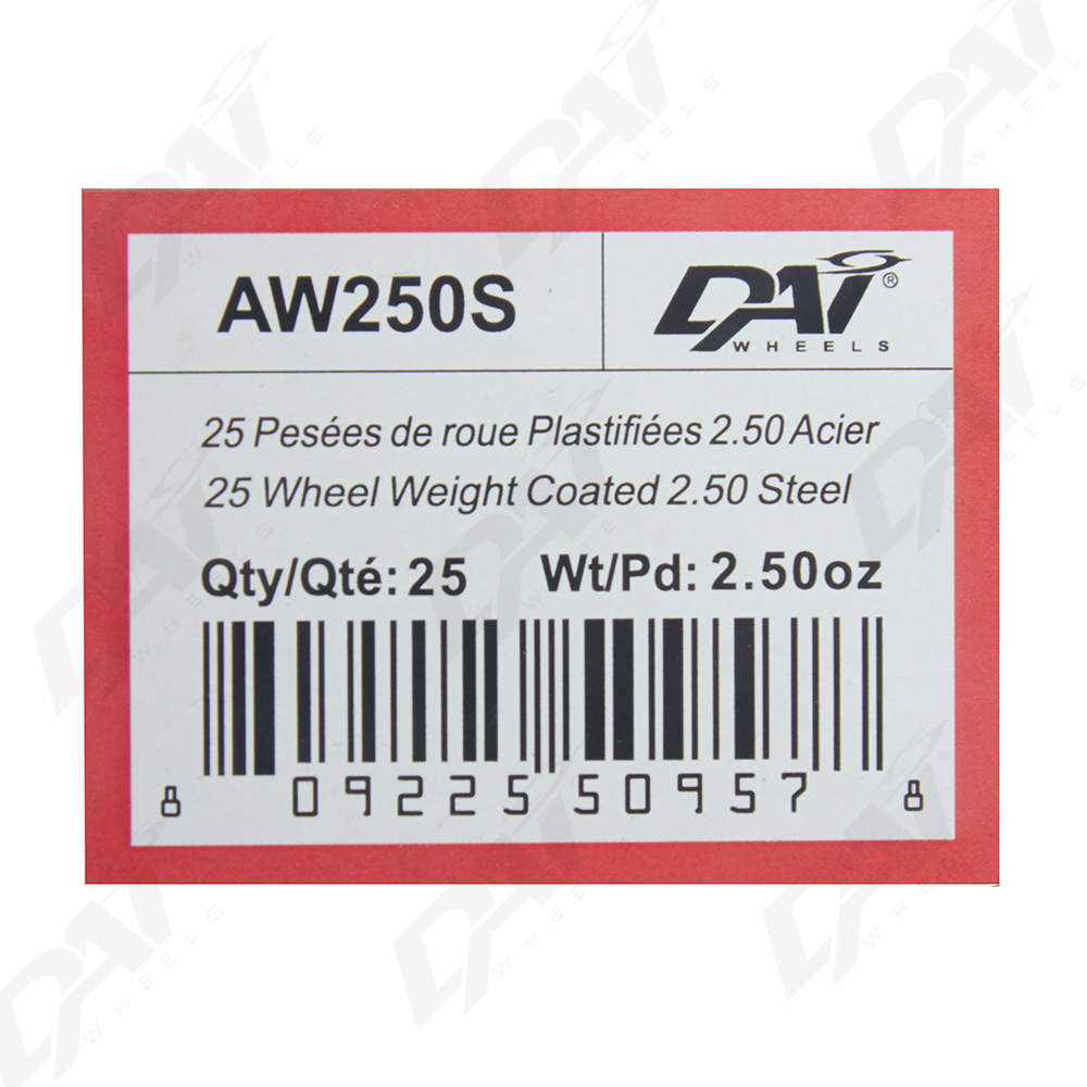 25 PESEES DE ROUE PLAST 2.50 - 3