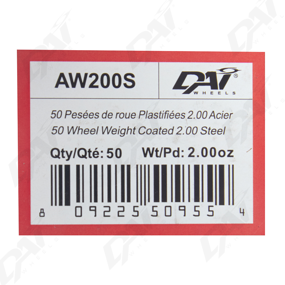 25 PESEES DE ROUE PLAST 2.00 - 2