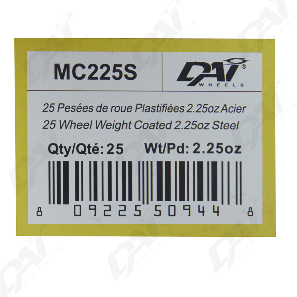 25 PESEES DE ROUE PLAST 2.25OZ - 2