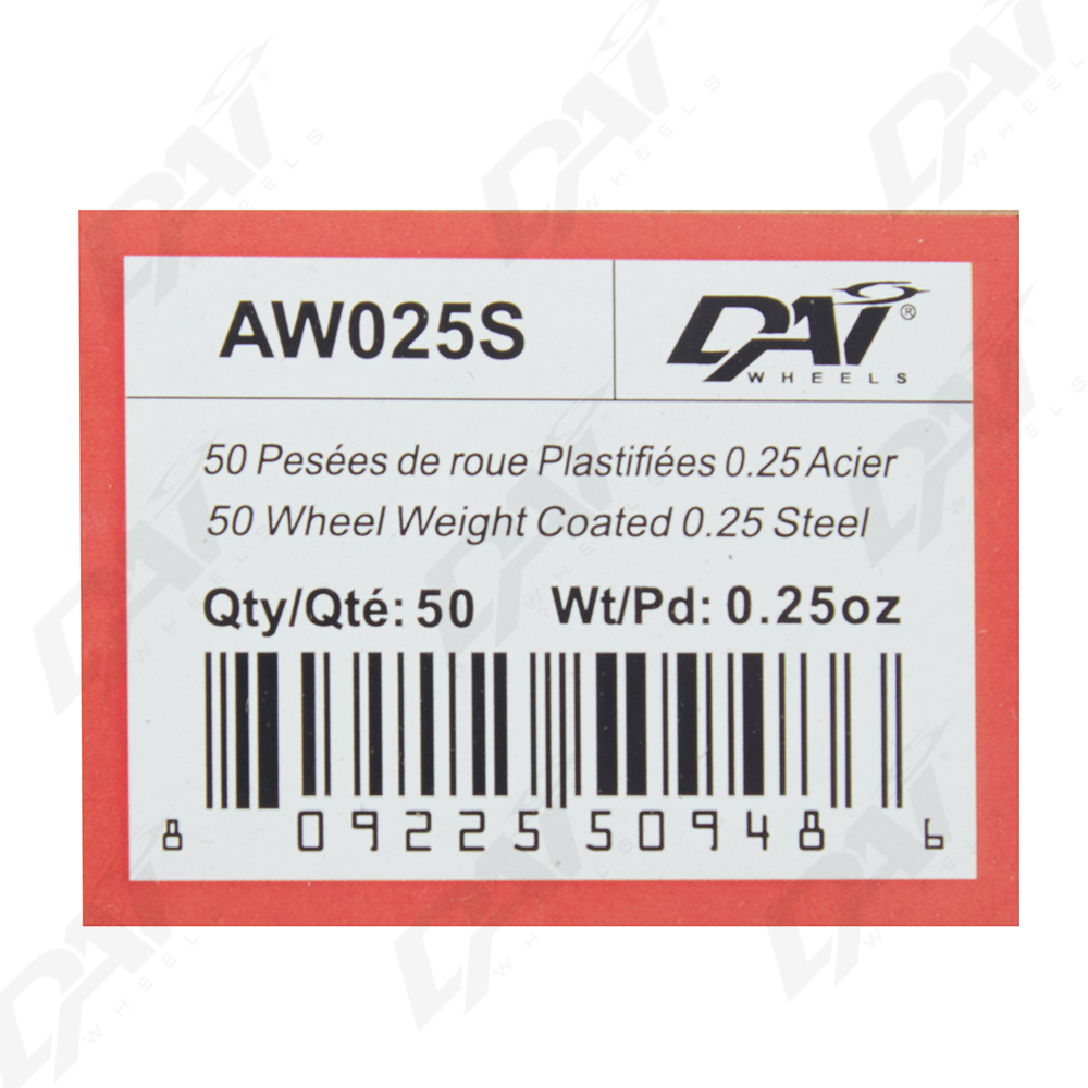 50 PESEES DE ROUE PLAST 0.25 - 3